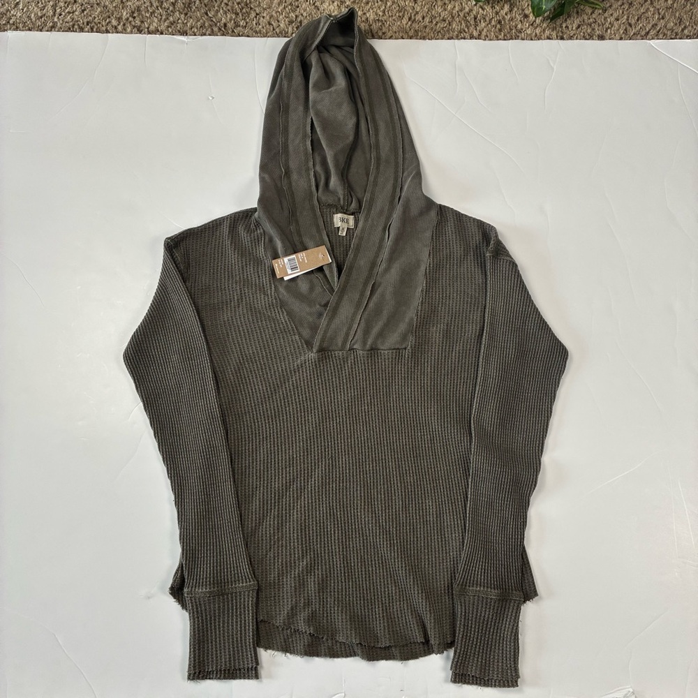 003 - WOMENS BKE BUCKLE THERMAL WAFFLE KNIT THIN NWT HOODIE
